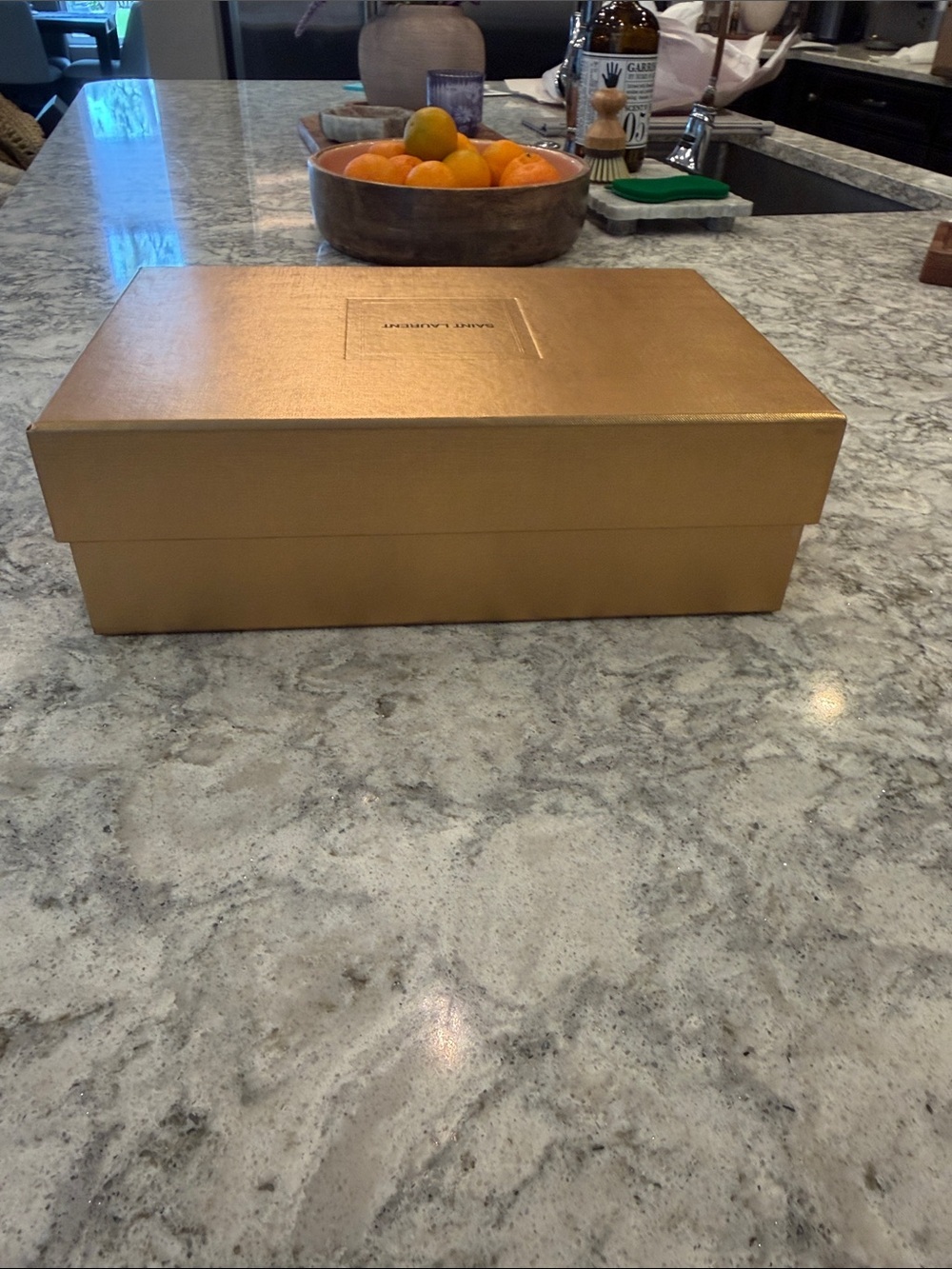 Saint Laurent Metallic Gold Luxury Storage Box - Picture 5 of 7